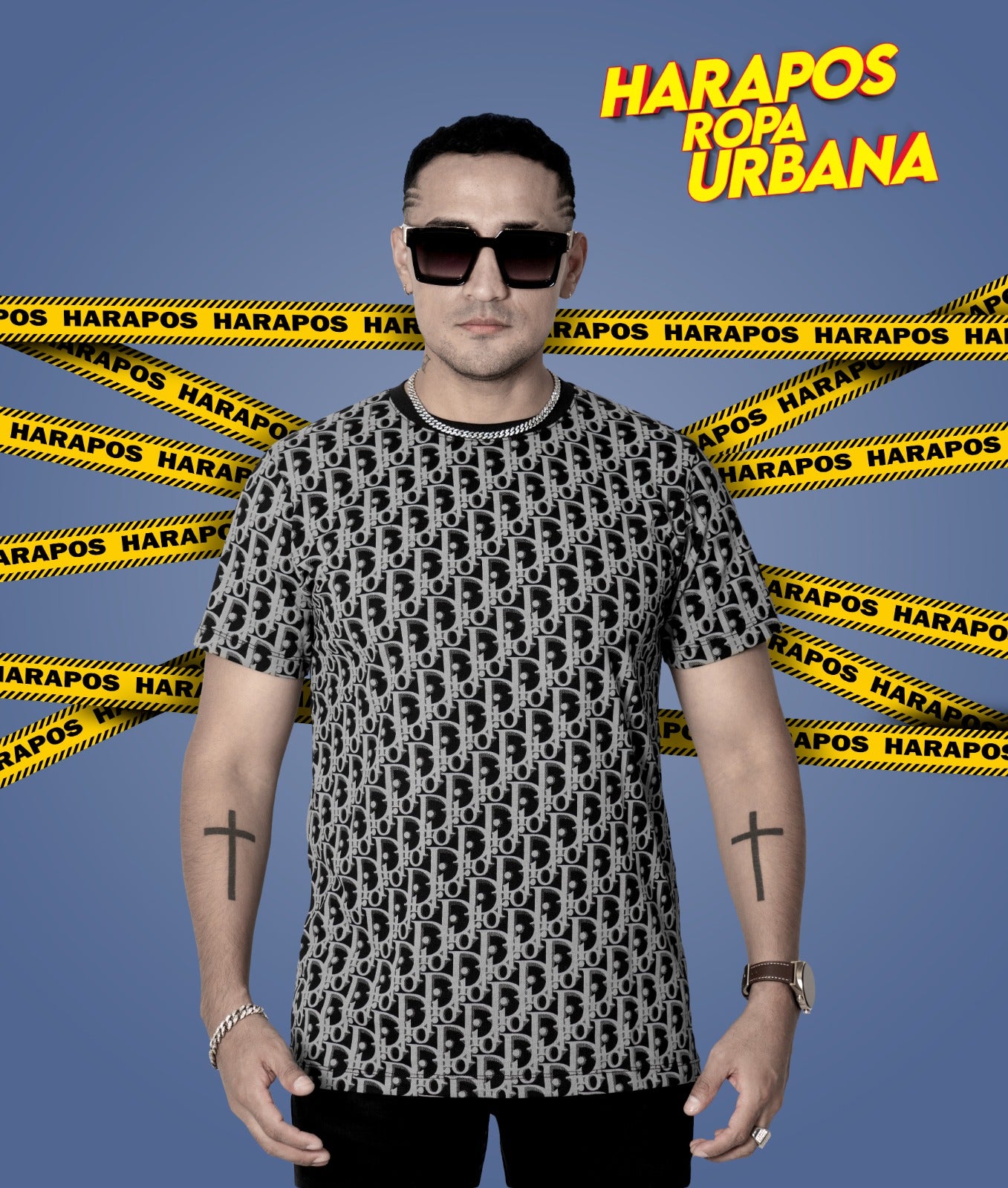 Polera dior con letras negra