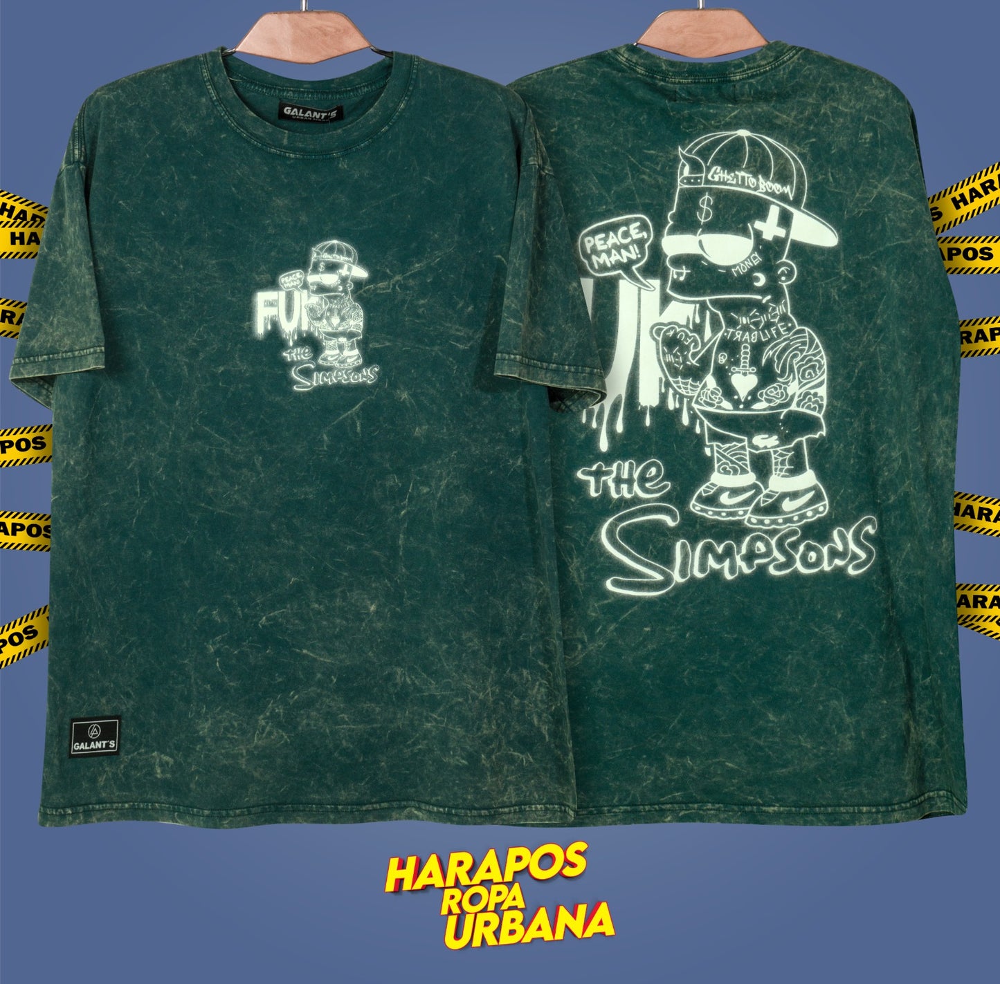 Polera galants bart fuck verde
