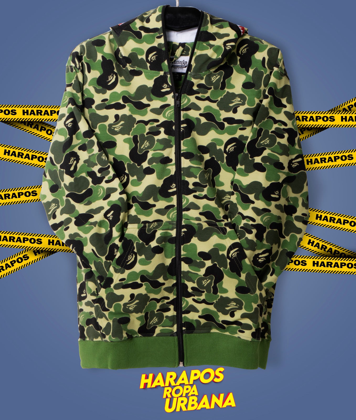 Canguro bape camuflado verde