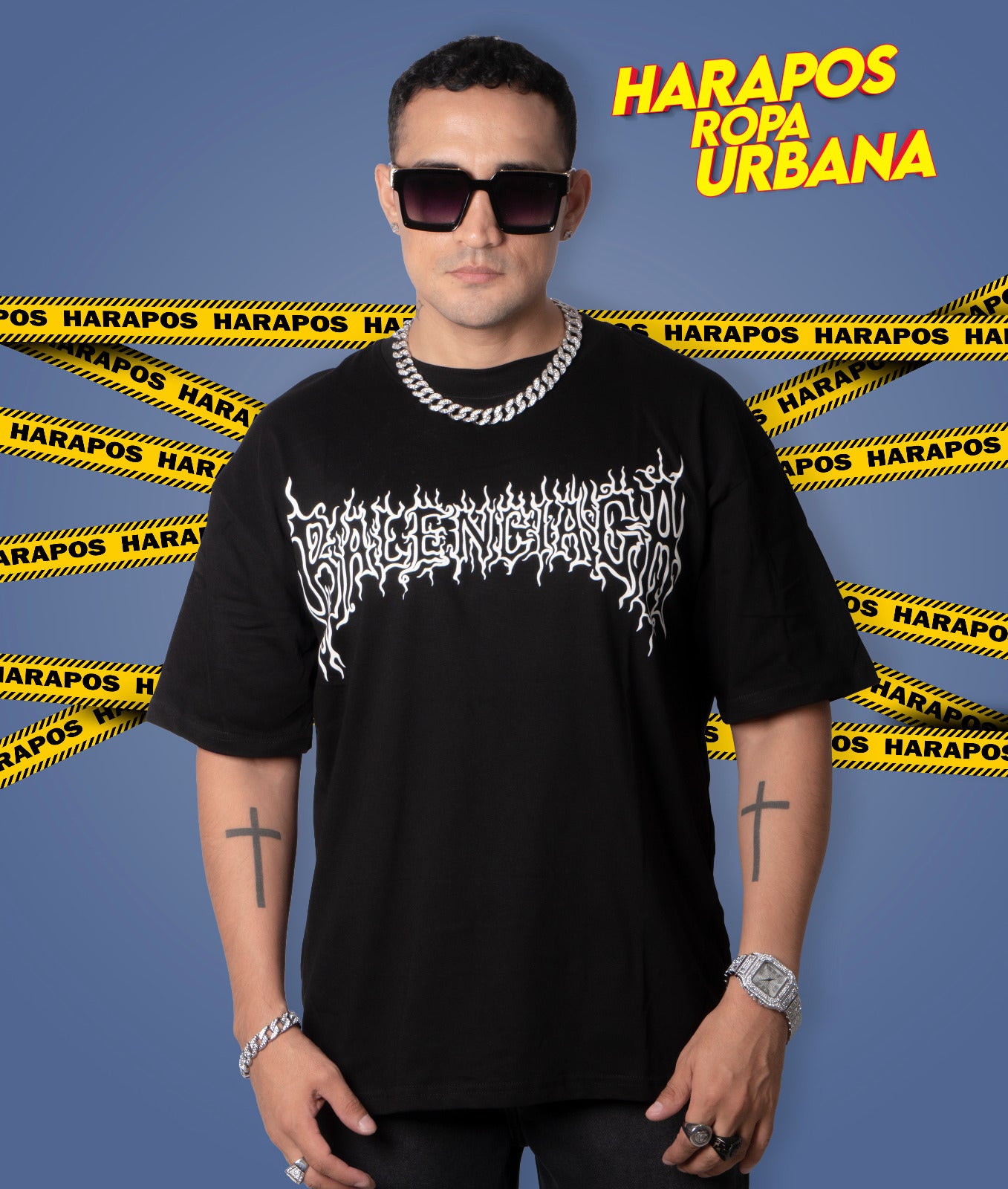 Polera balenciaga oversize negra estilo peso pluma