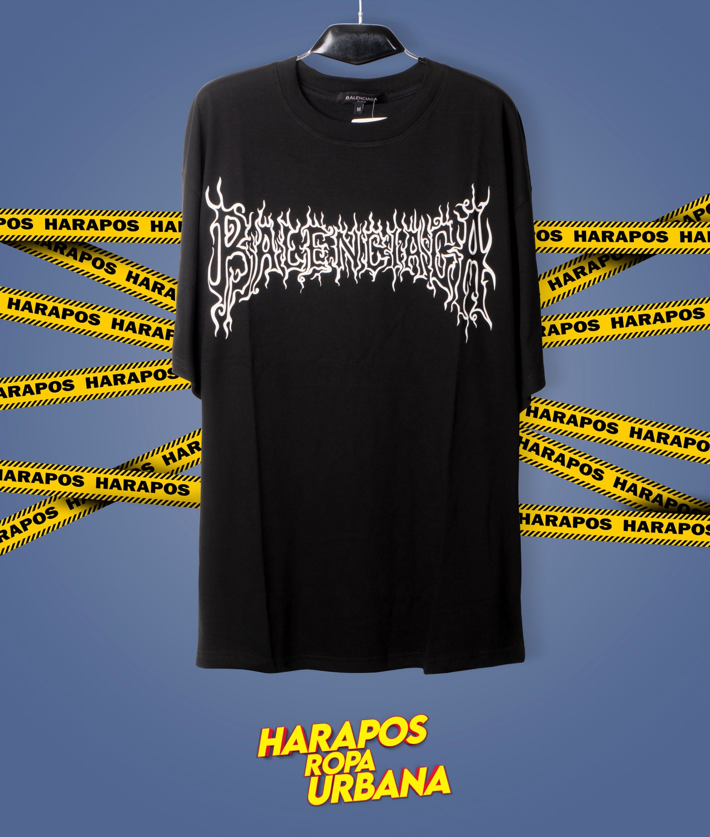 Polera balenciaga oversize negra estilo peso pluma