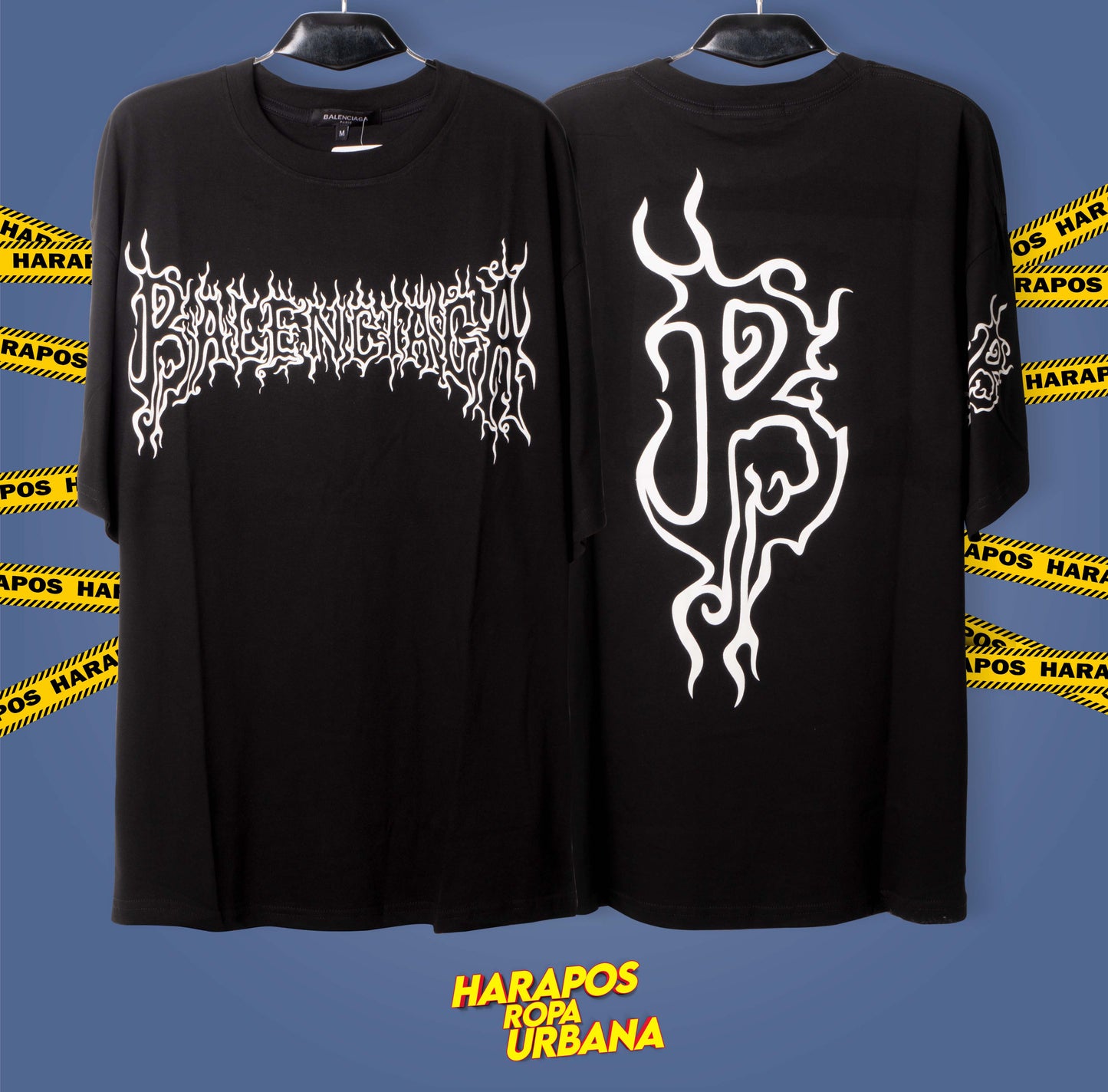 Polera balenciaga oversize negra estilo peso pluma