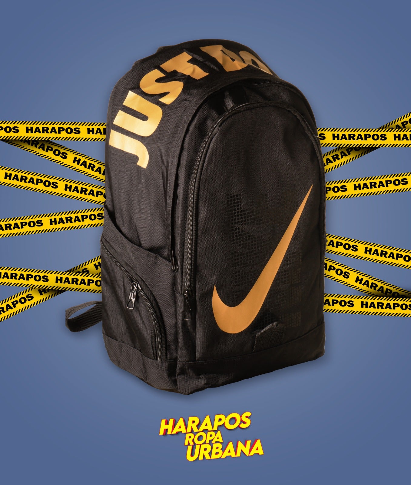 Mochila nike negro acolchonada reforzada detalles dorados
