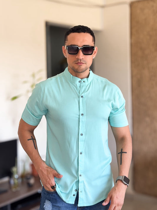 Camisa basica verde agua entera