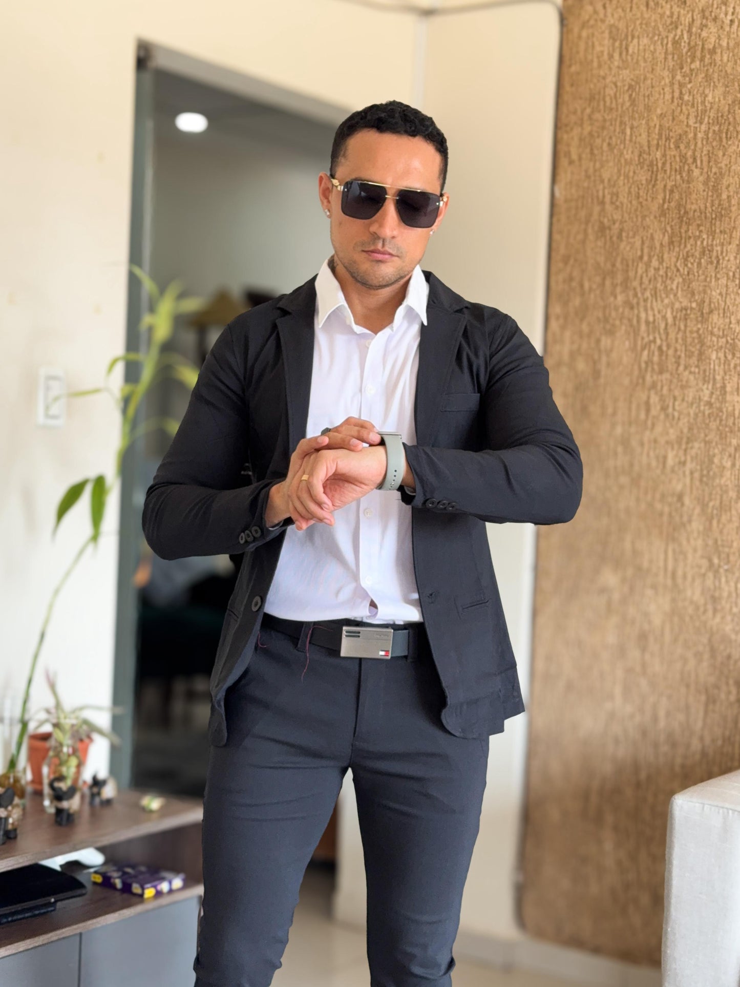 Smoking blazer y pantalon negro entero