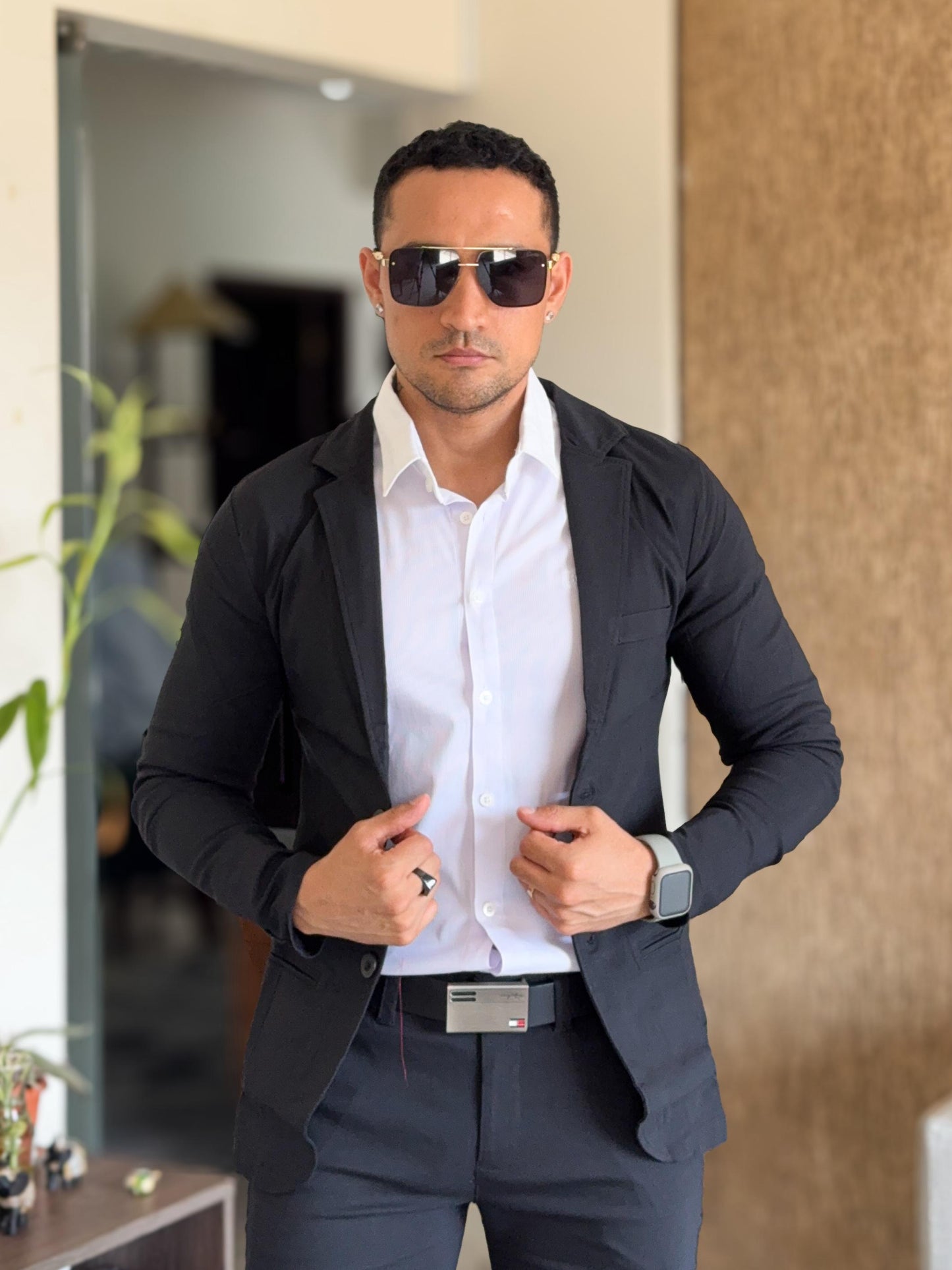 Smoking blazer y pantalon negro entero