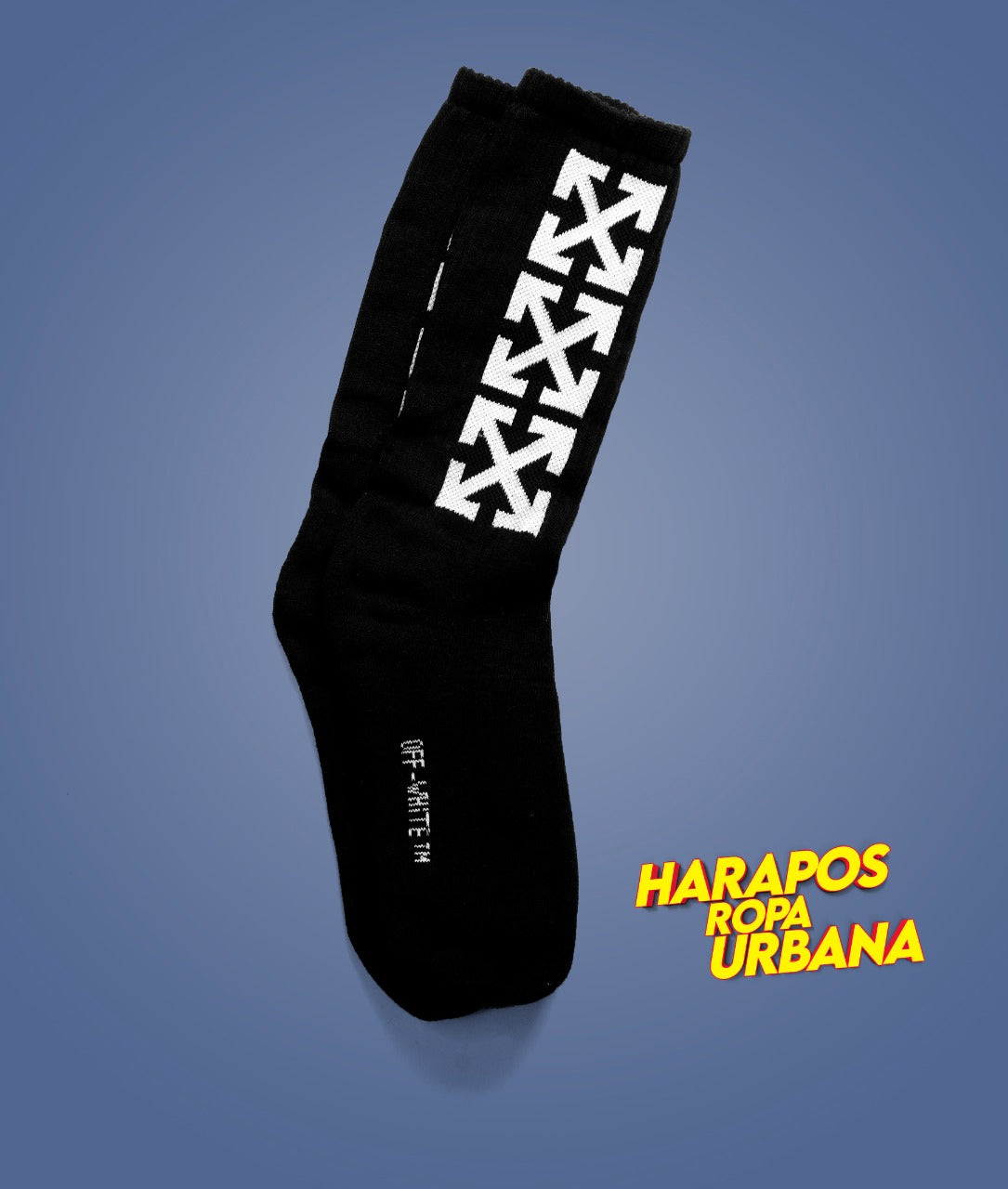 Medias off white negra