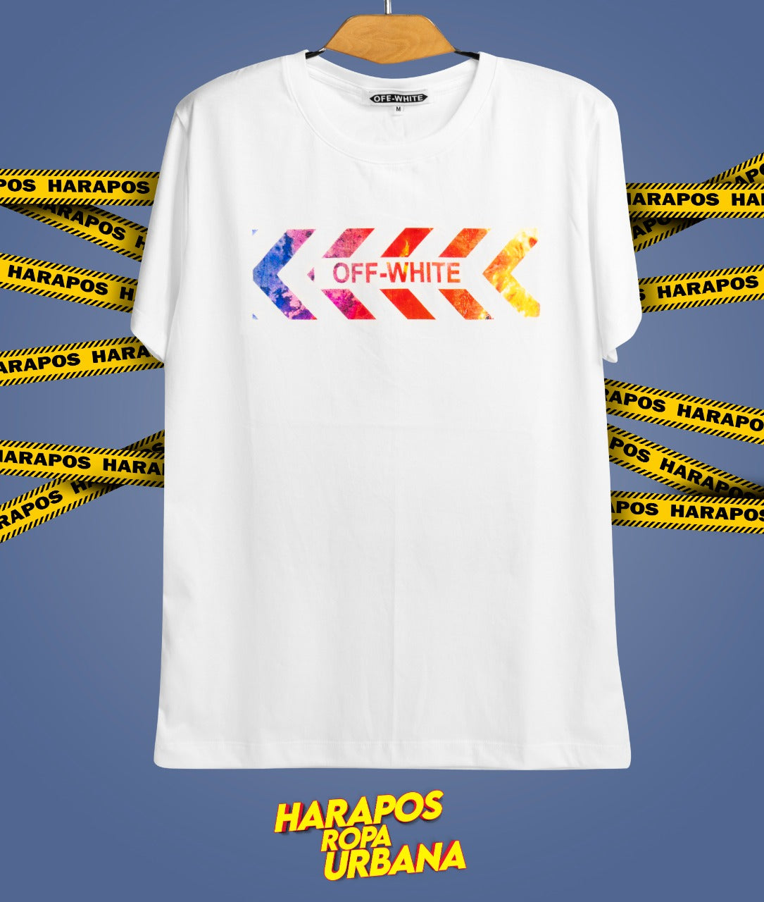 Polera off white blanca astronauta detras