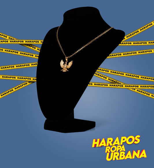 Cadena acero y dije aguila dorada