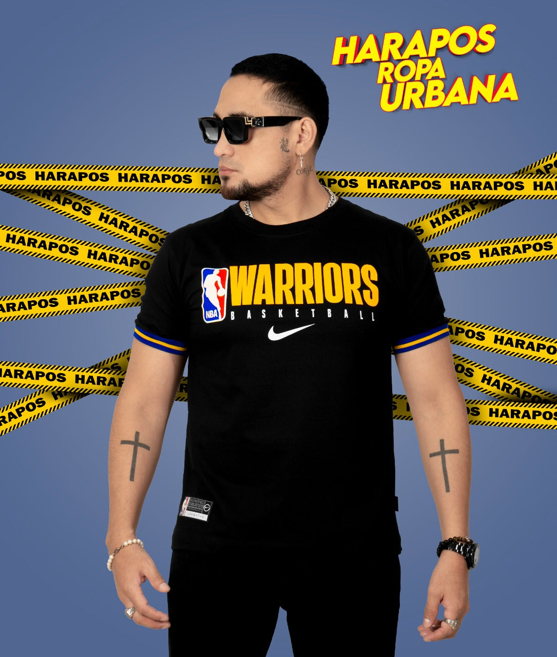 Polera warriors negra