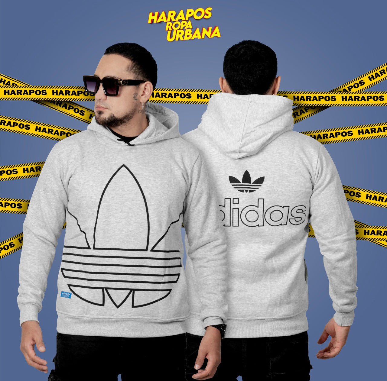 Canguro Adidas plomo