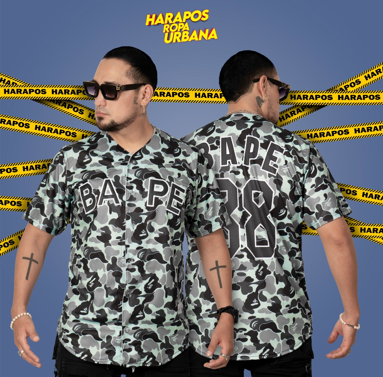 Jersey bape plomo camuflado
