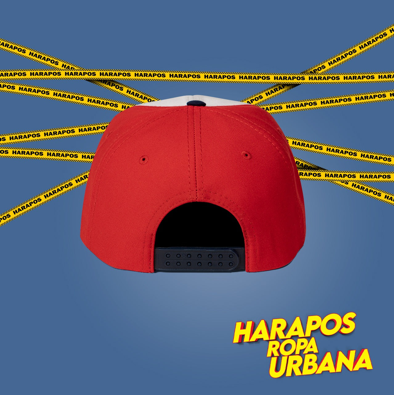 Gorra los angeles plana blanco, rojo y azul