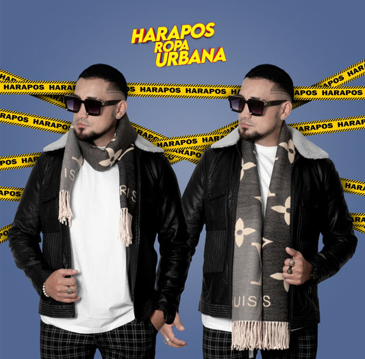 Bufanda louis vuitton combinado negro y cafe