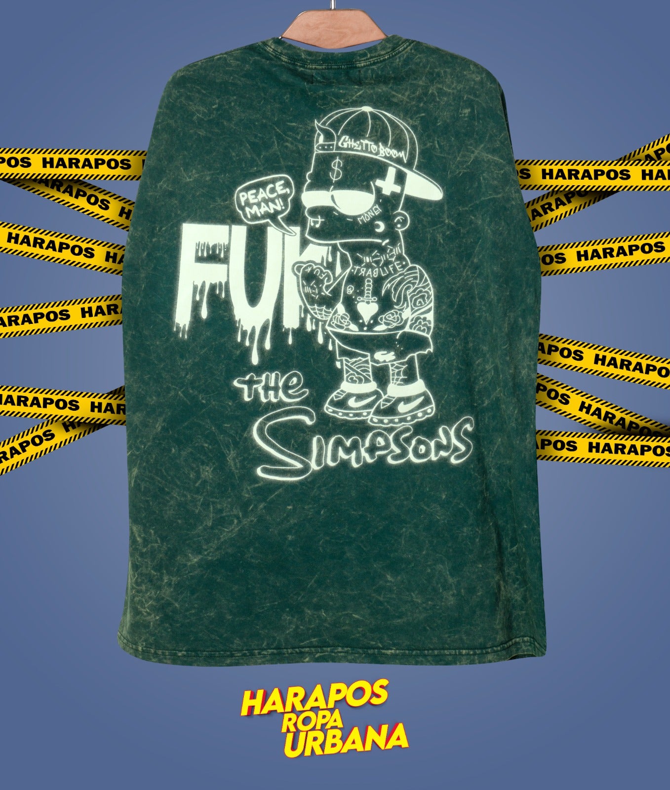 Polera galants bart fuck verde
