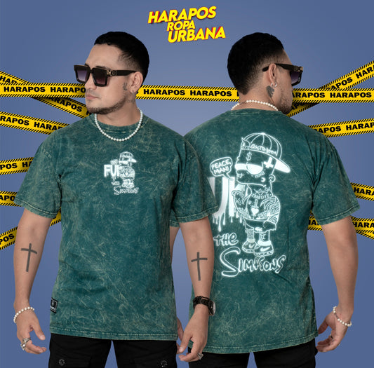 Polera galants bart fuck verde