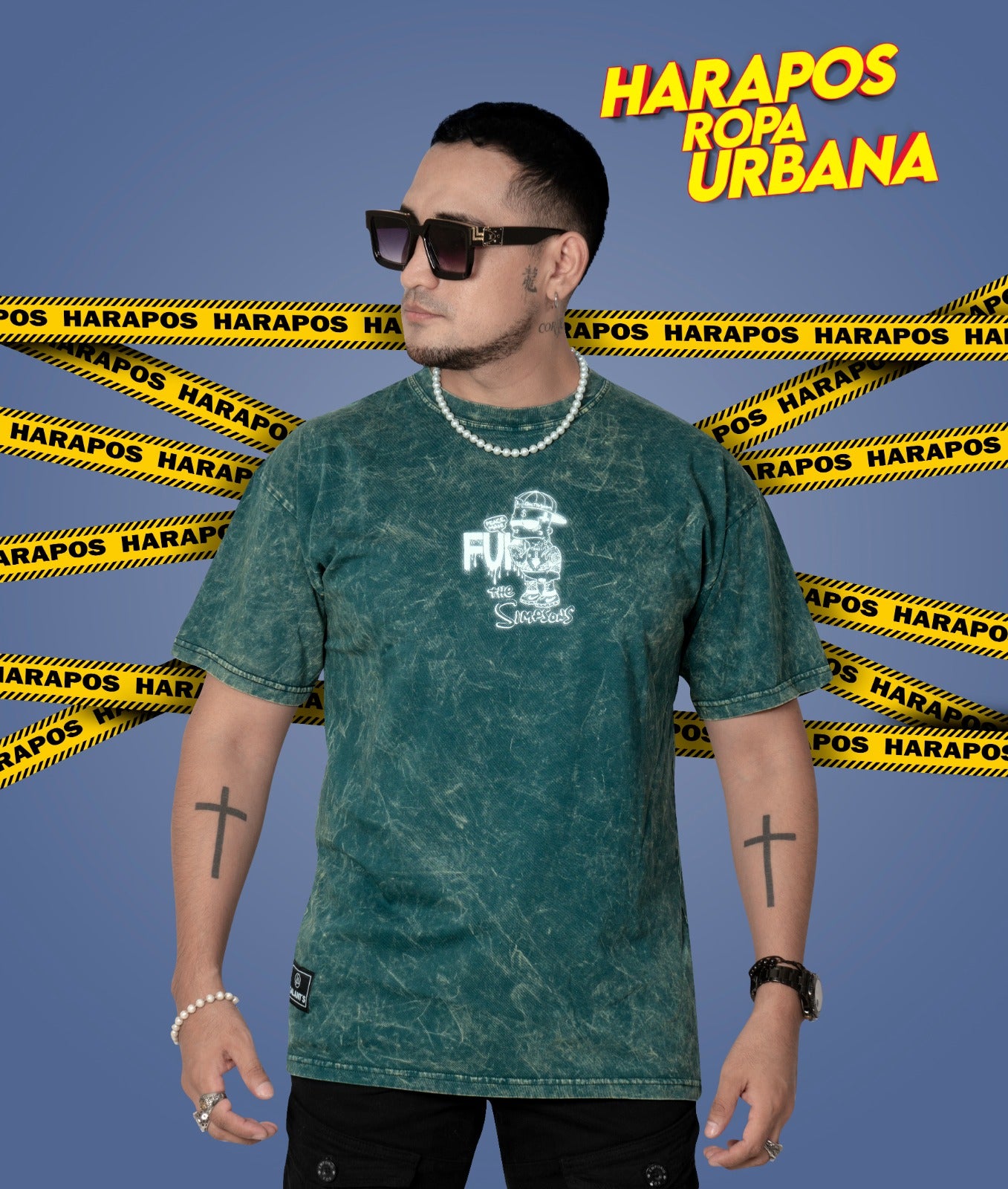 Polera galants bart fuck verde