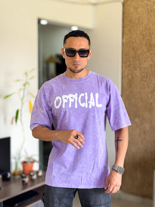 Polera Rose London oversize oficial morada prelavada