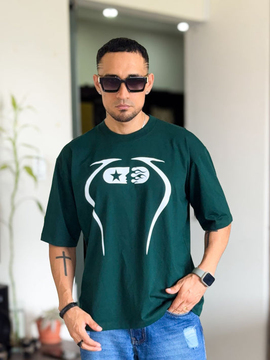 Polera Hellstar Boxifit verde