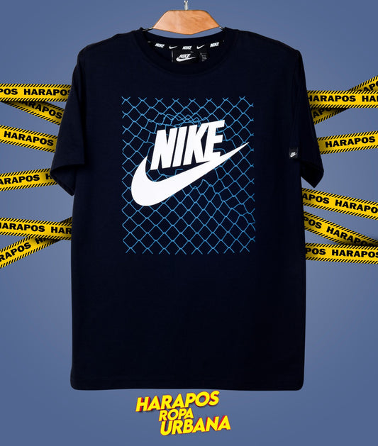 Polera nike azul diseño de malla