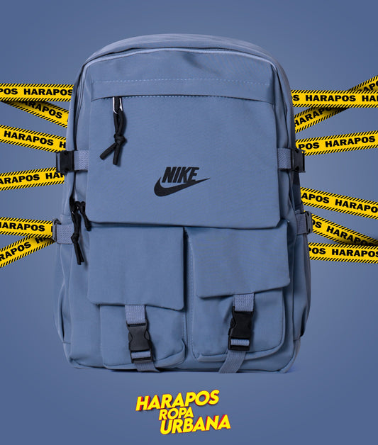 Mochila nike triple bolsillo frontal celeste pastel